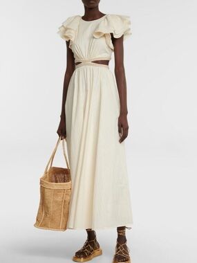 Zimmermann Anneke Cutout Ruffle Maxi Dress Resort wear Size 10 US NWT